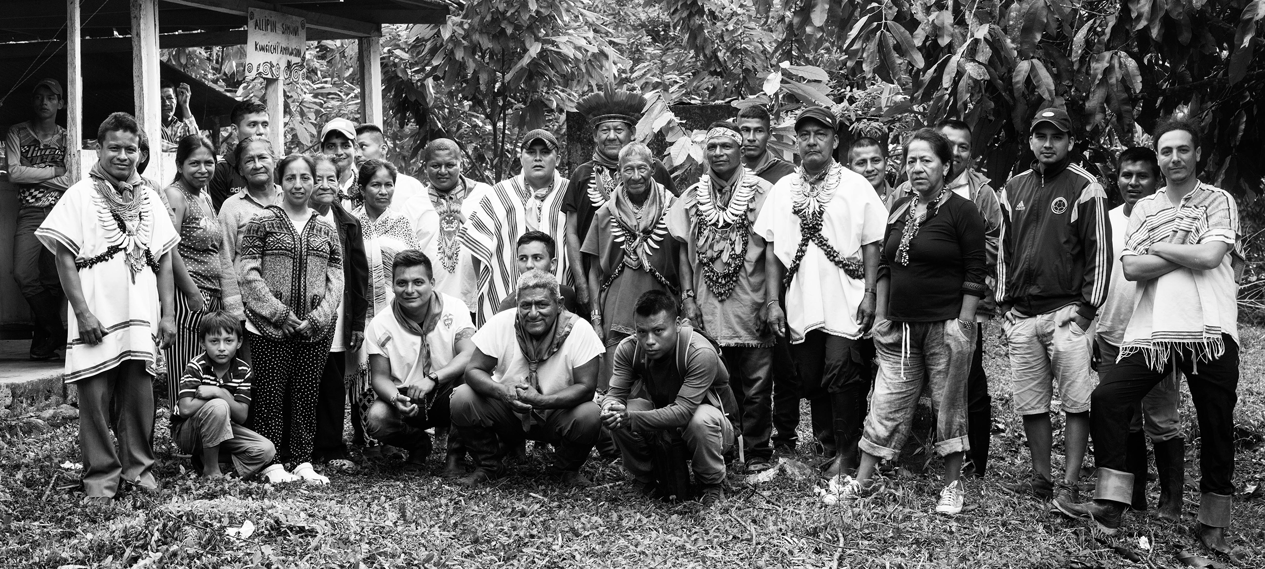 Members of the Inga Tandachiridu Inganokuna indigenous association with traditional healers from the Andes-Amazon transition region of Colombia
