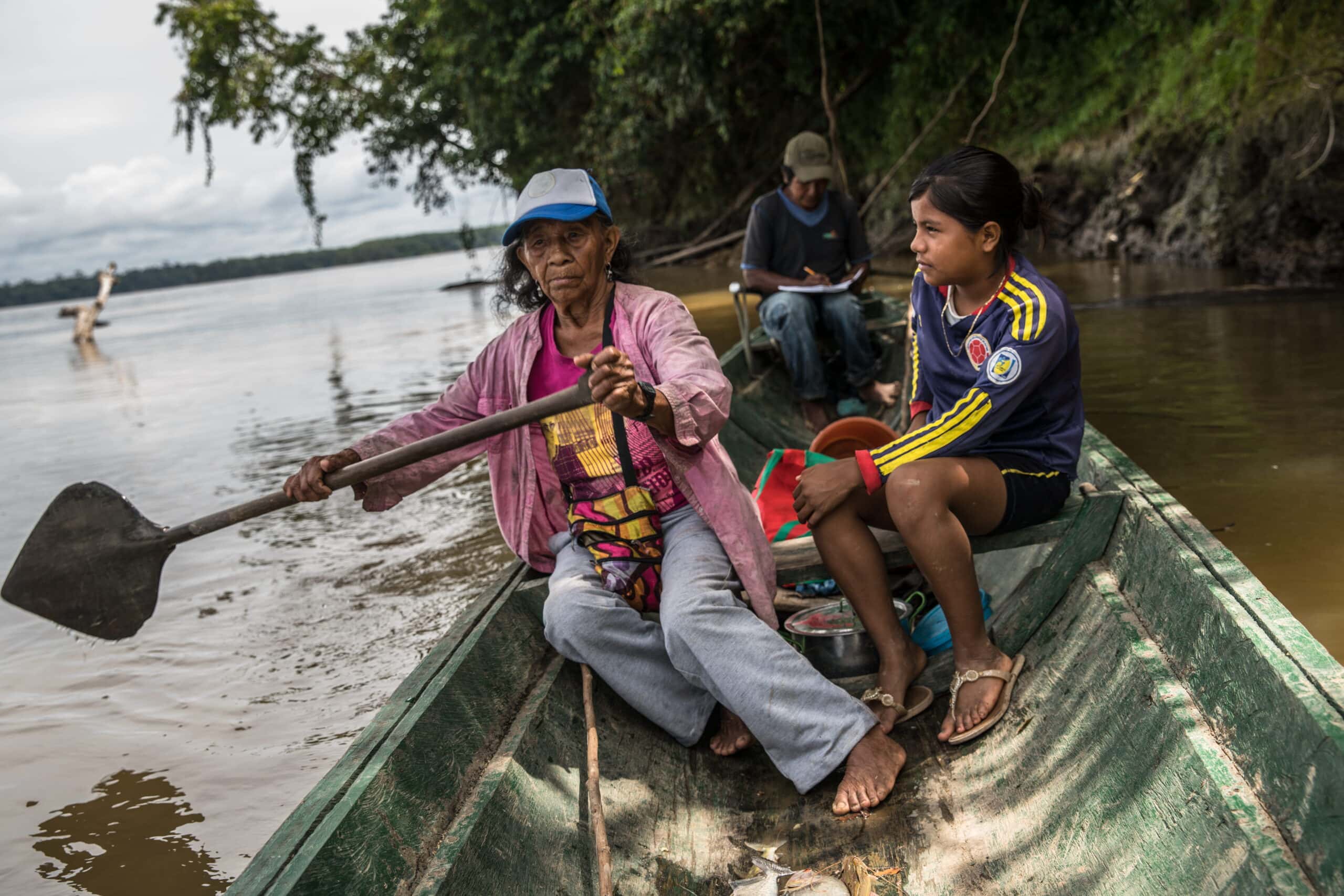 Do&ntilde;a Cecilia, a community elder, on a territorial monitoring expedition
